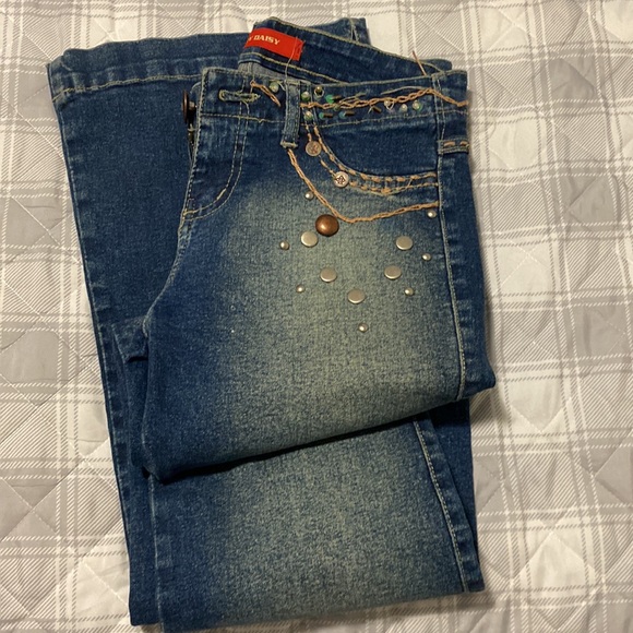 Low rise jeans bootcut with sequins Y2K style bootcut - Picture 2 of 3